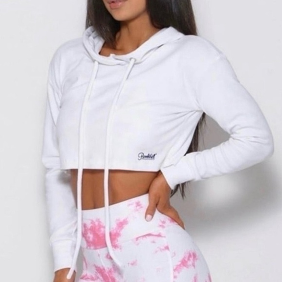 Bombshell White Cropped Hoodie - Picture 1 of 7